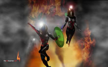 Image of fieengineer wallpper 3 featuring the fire engineer, firefly, the characters flame, smoke and flashover.
